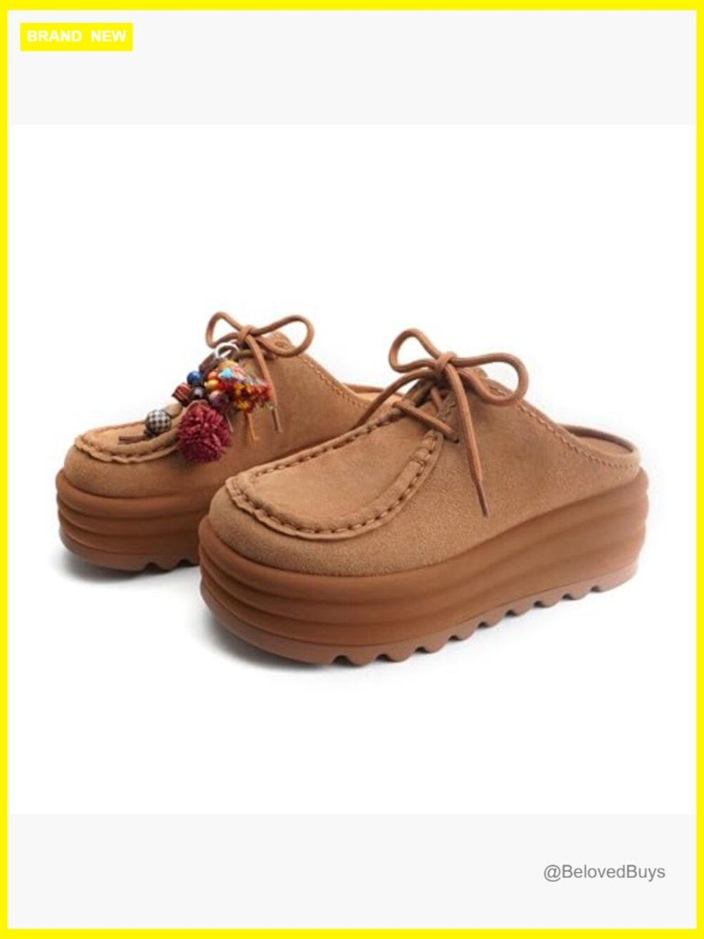 Genuine Suede Platform Mules Chunky Sole Slip On Clogs Arch Support Non Slip - Picture 4 of 7